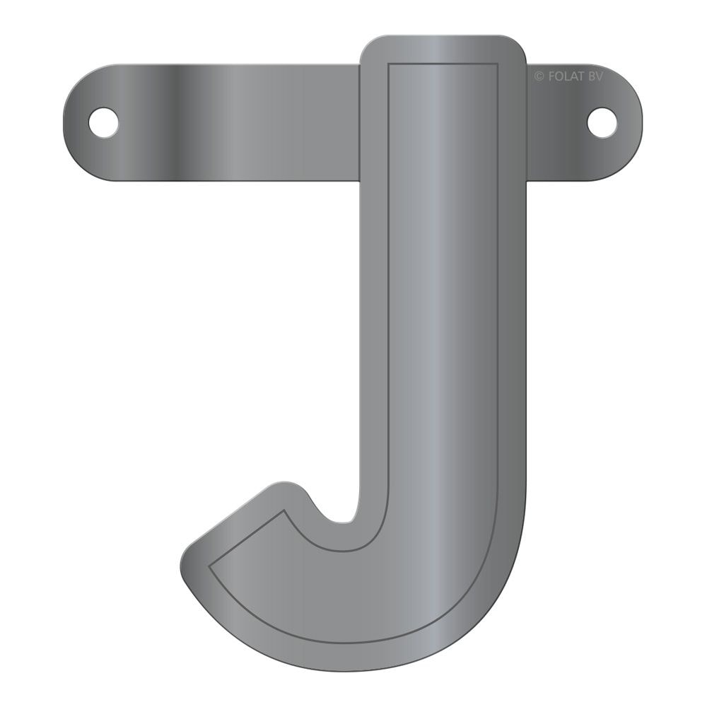 Letter J Banner Metallic Zilver