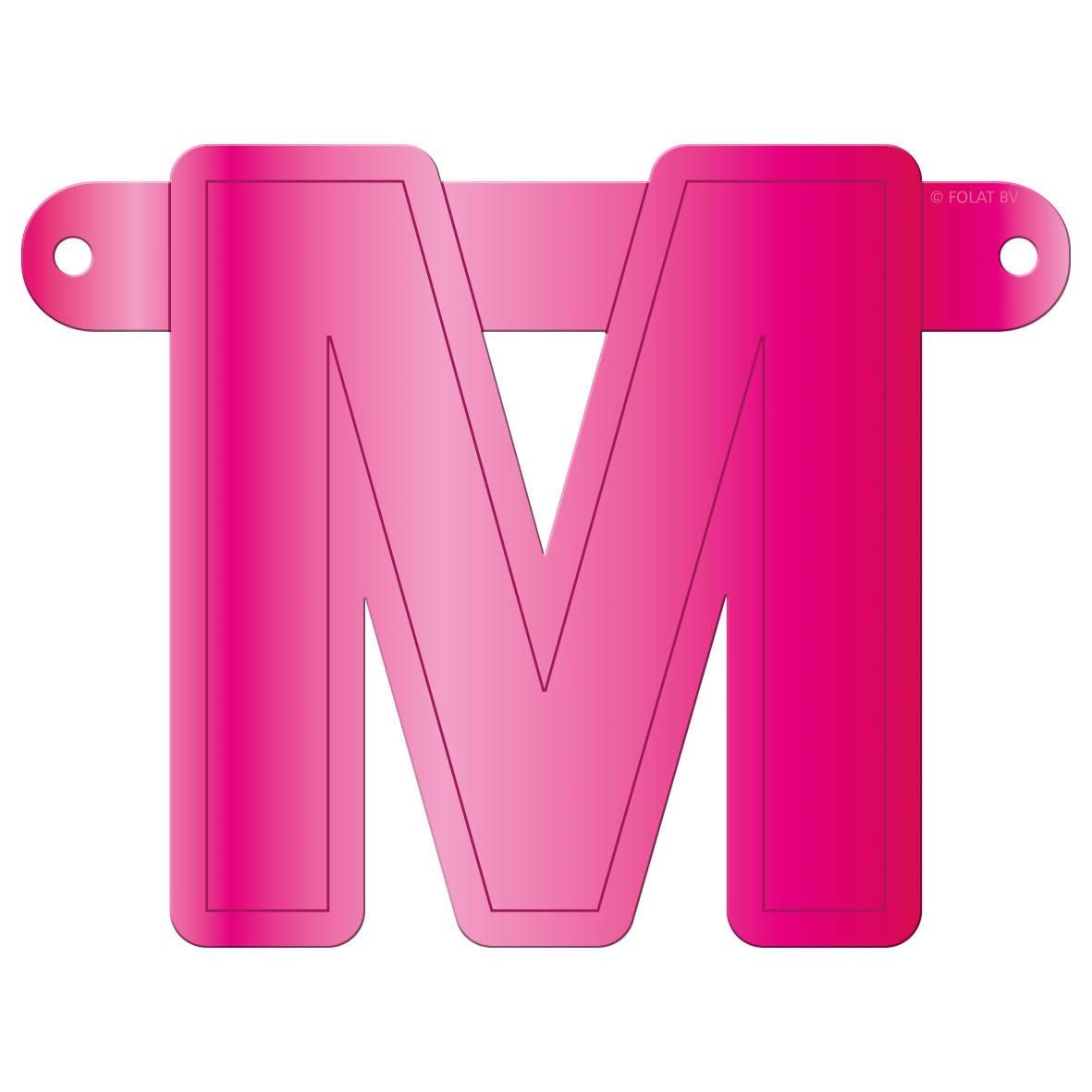 Letter M banner magenta