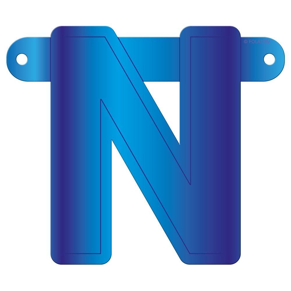 Letter N banner blauw