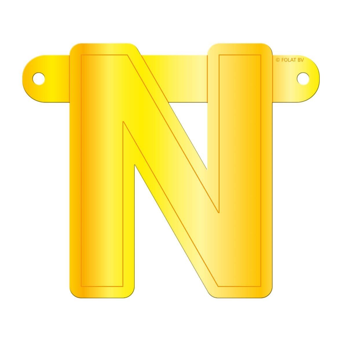 Letter N banner geel