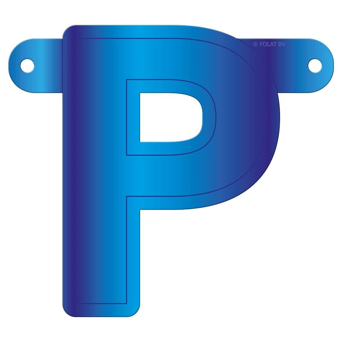 Letter P banner blauw