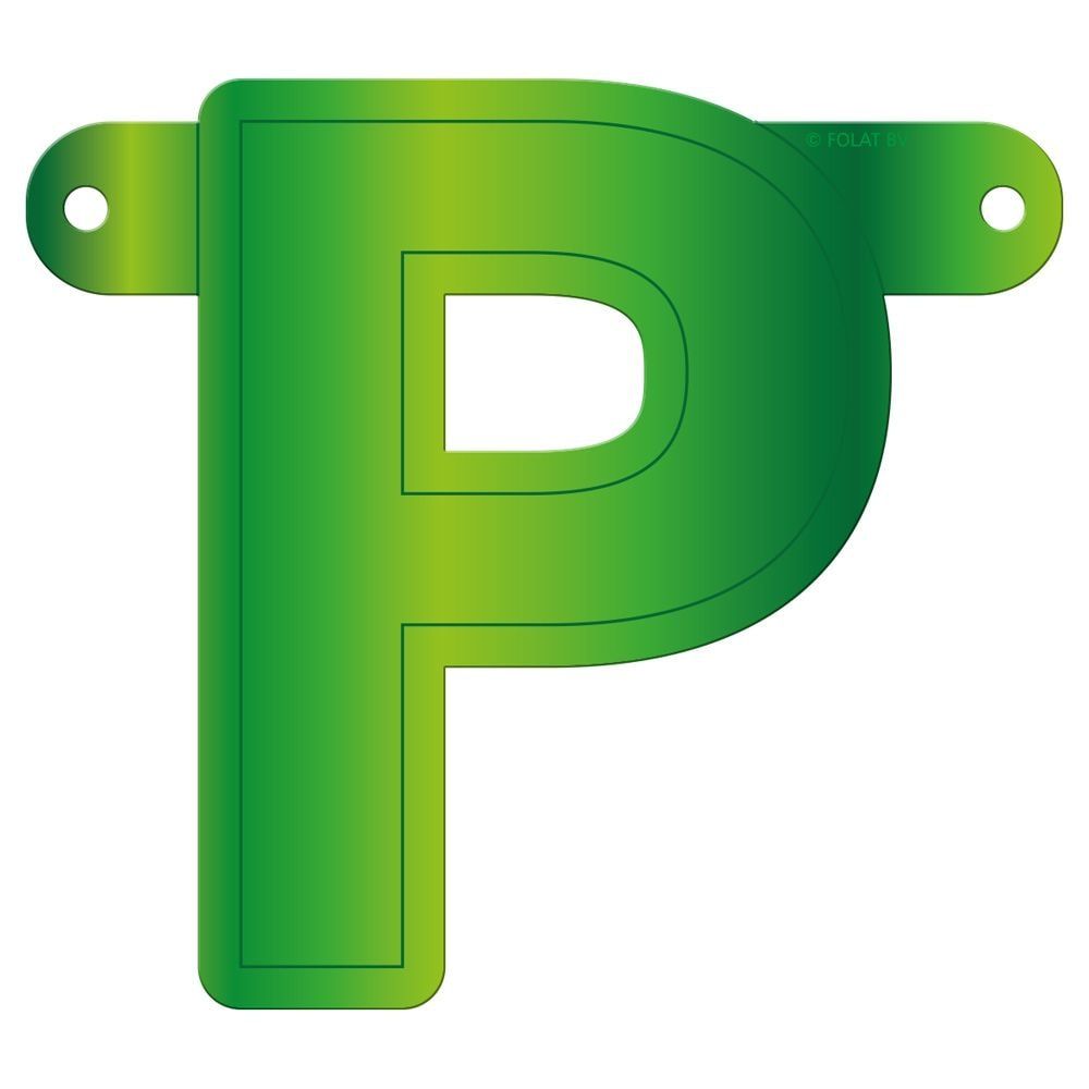 Letter P banner lime groen