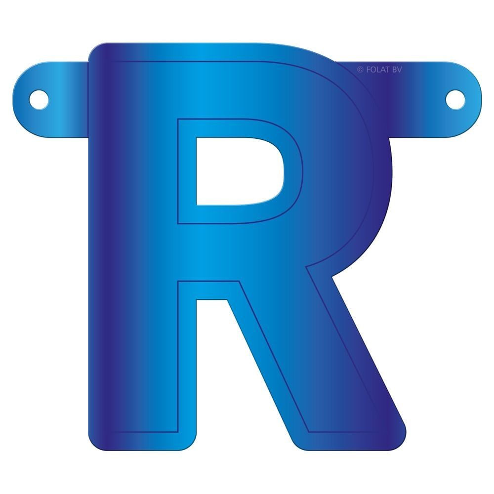 Letter R banner blauw