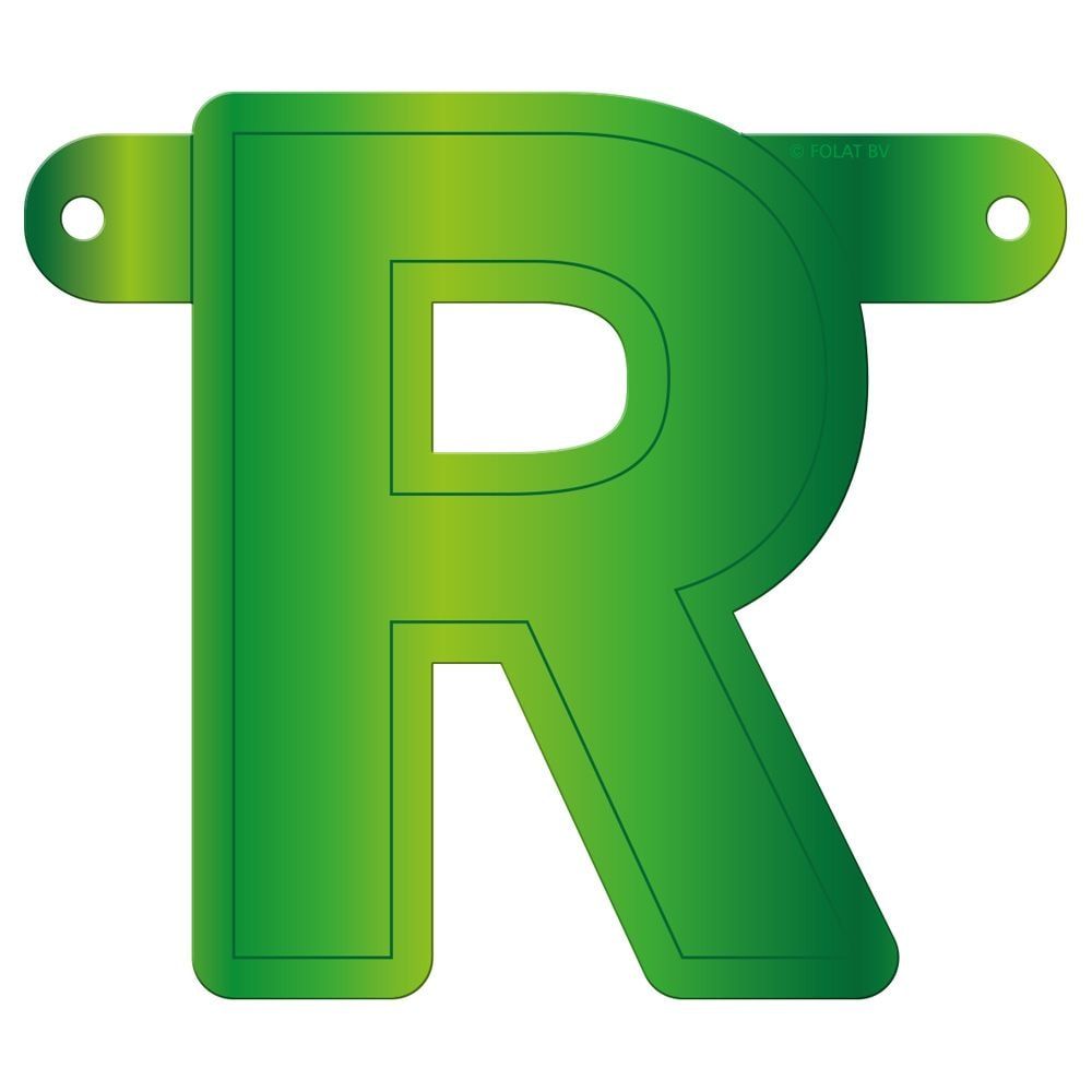 Letter R banner lime groen