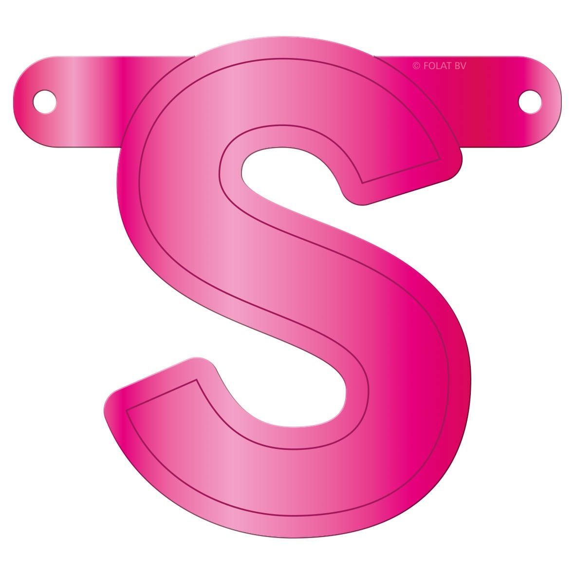 Letter S Banner Magenta