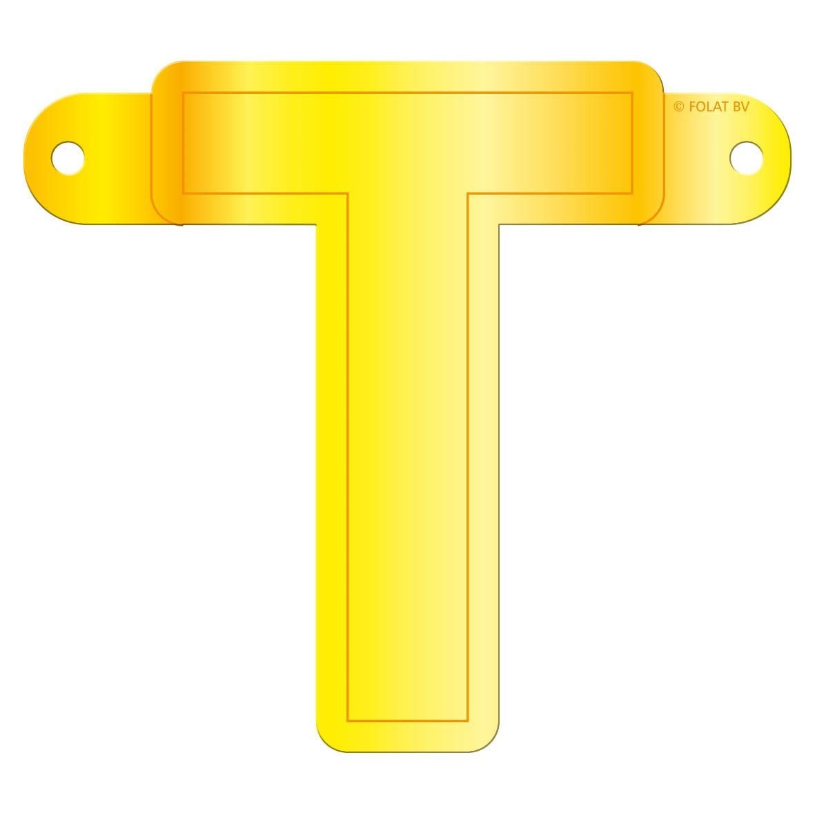 Letter T Banner Geel