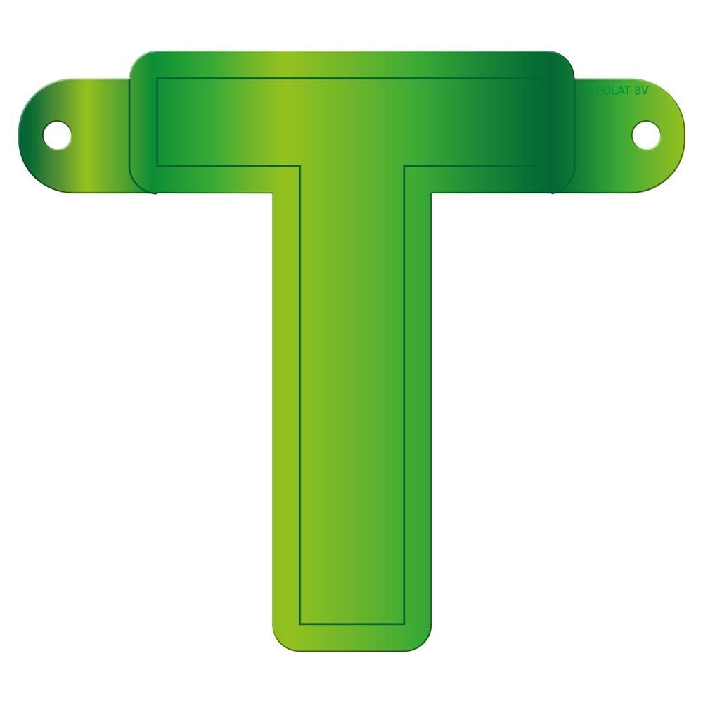 Letter T Banner Lime Groen