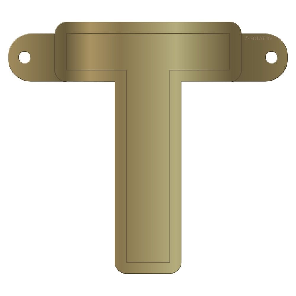 Letter T Banner Metallic Goud