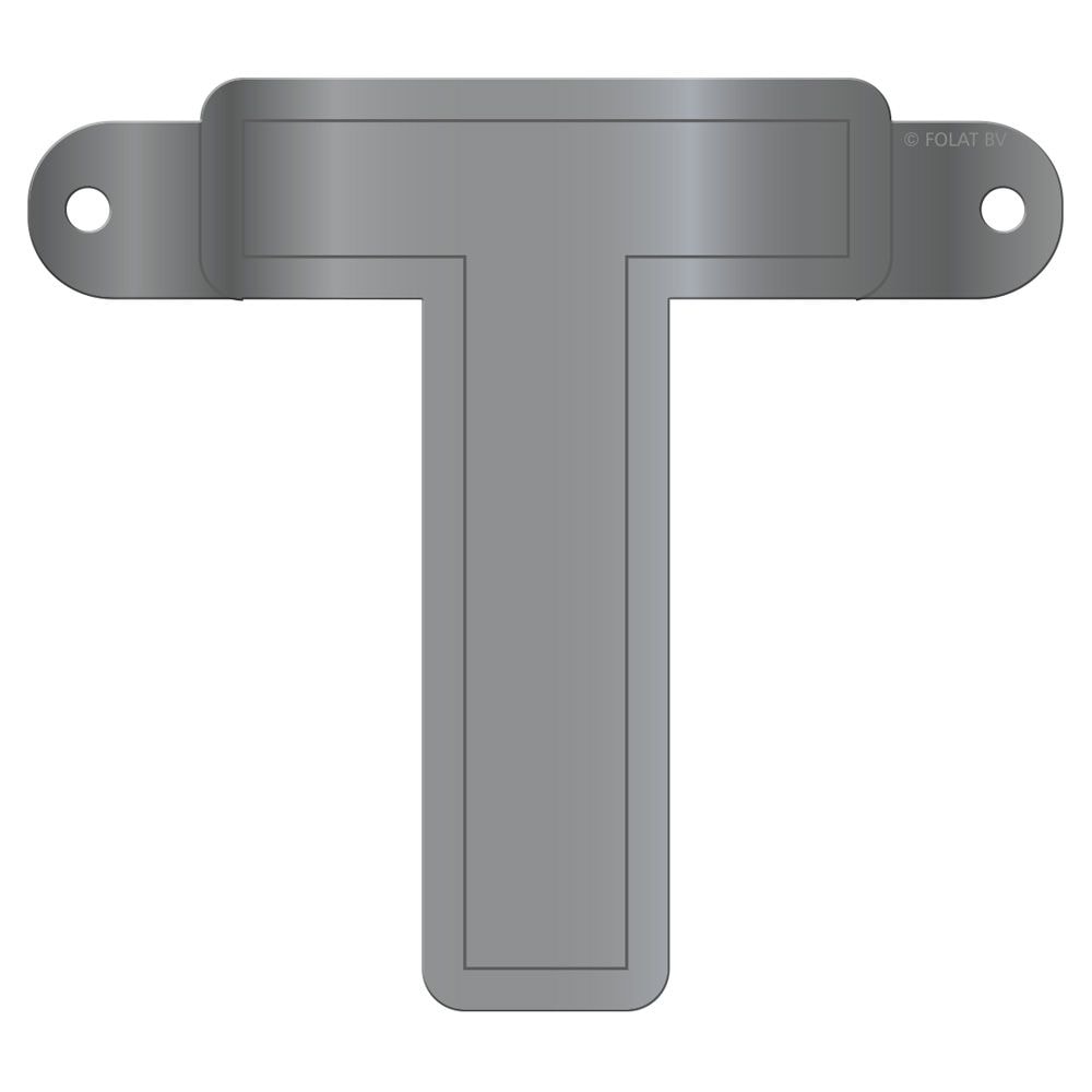 Letter T Banner Metallic Zilver