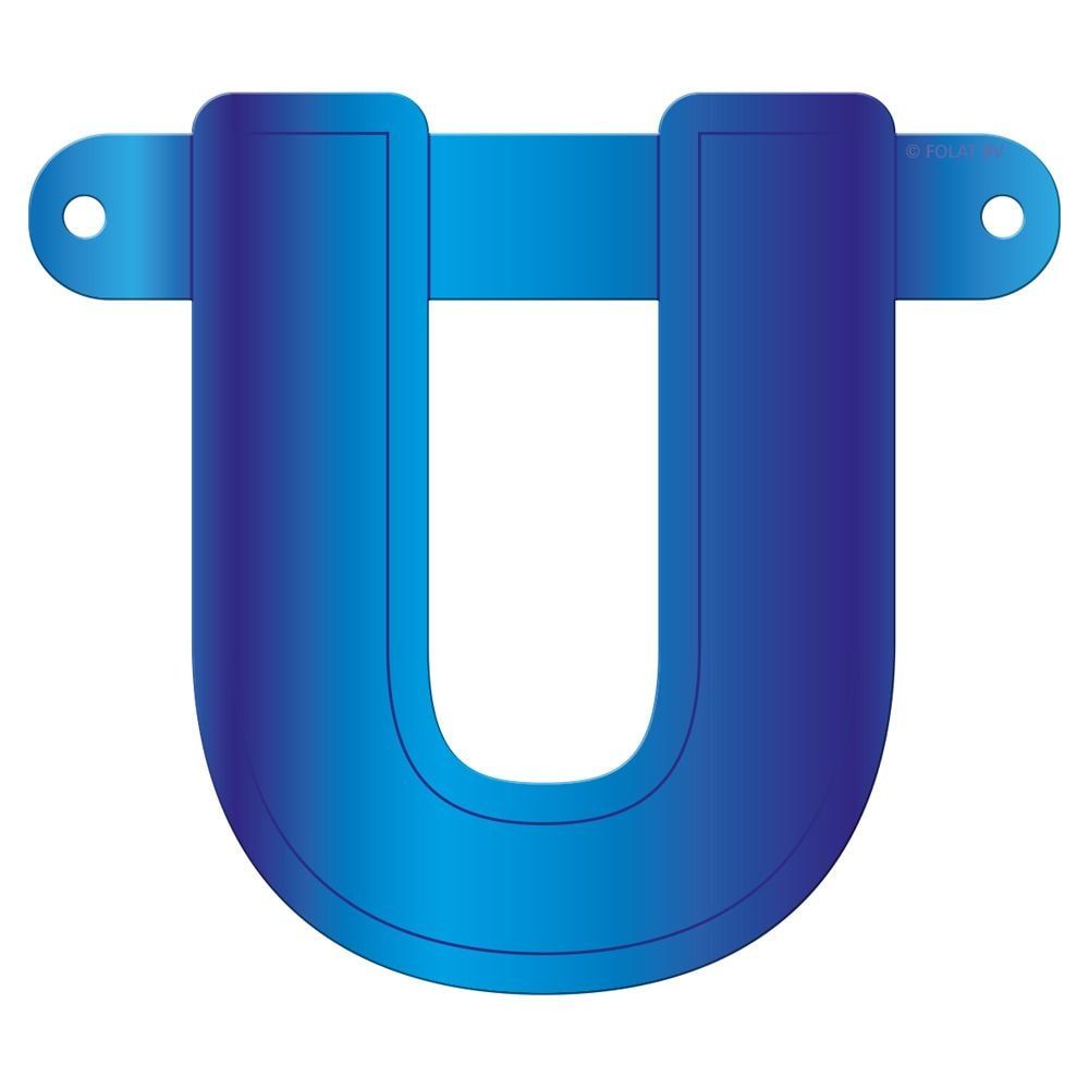 Letter U Banner Blauw