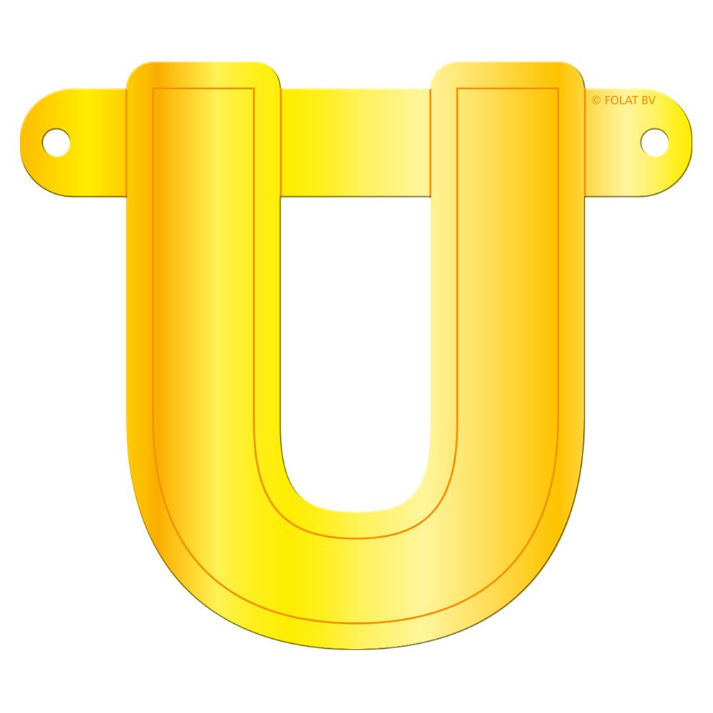 Letter U Banner Geel