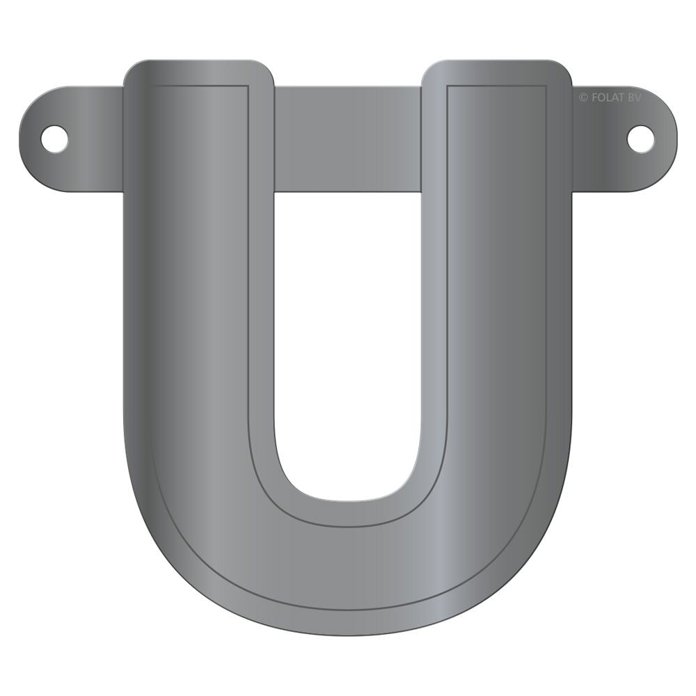 Letter U Banner Metallic Zilver