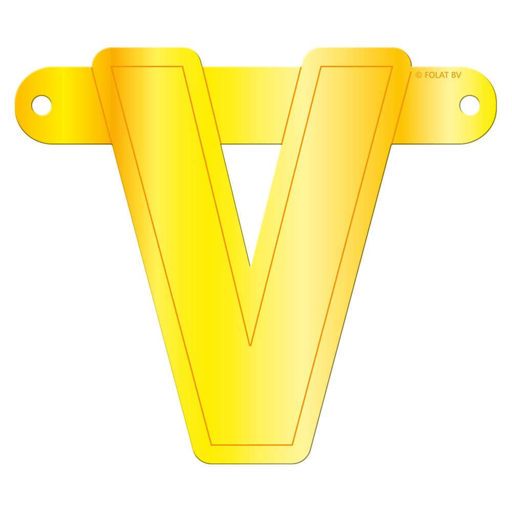 Letter V banner geel