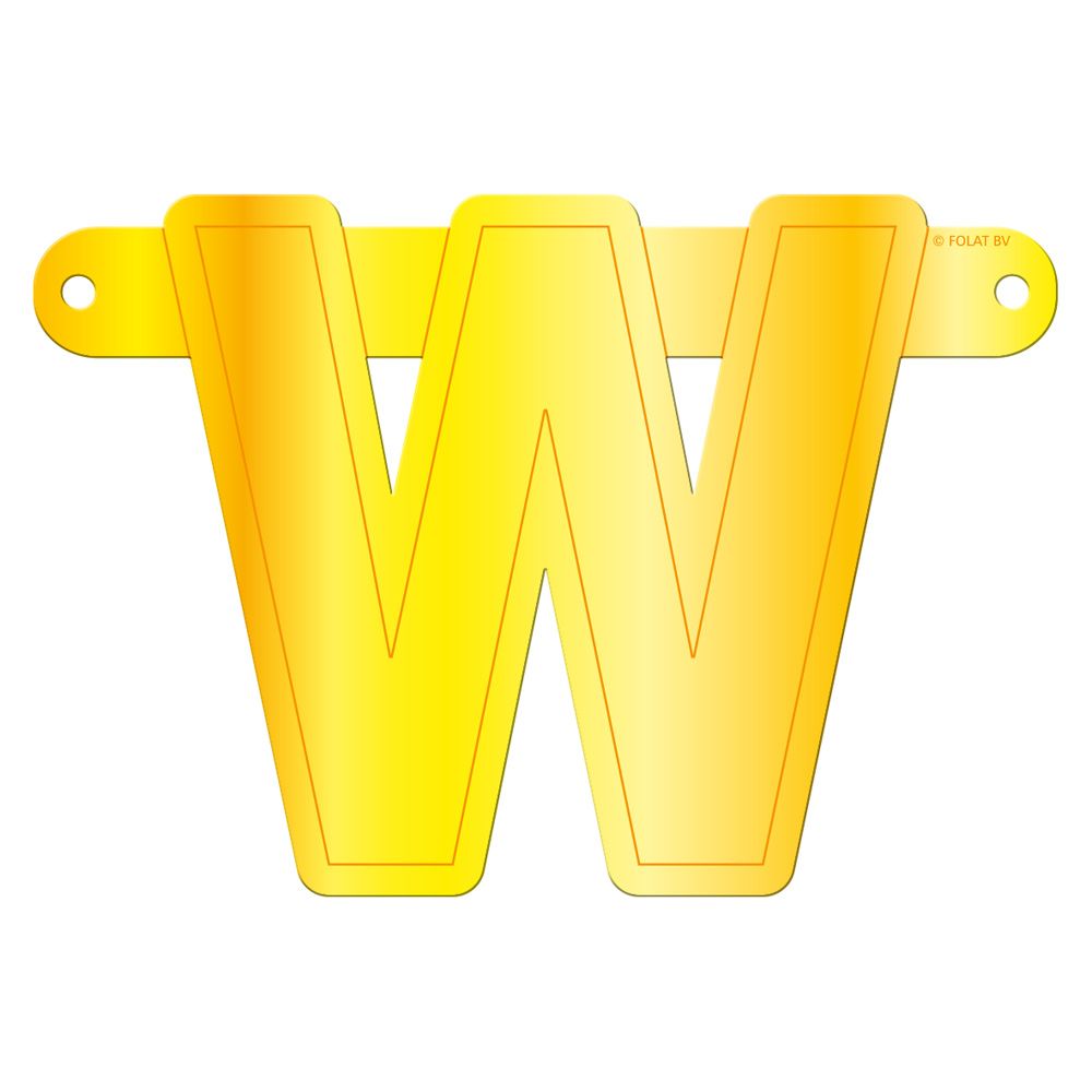 Letter W Banner Geel
