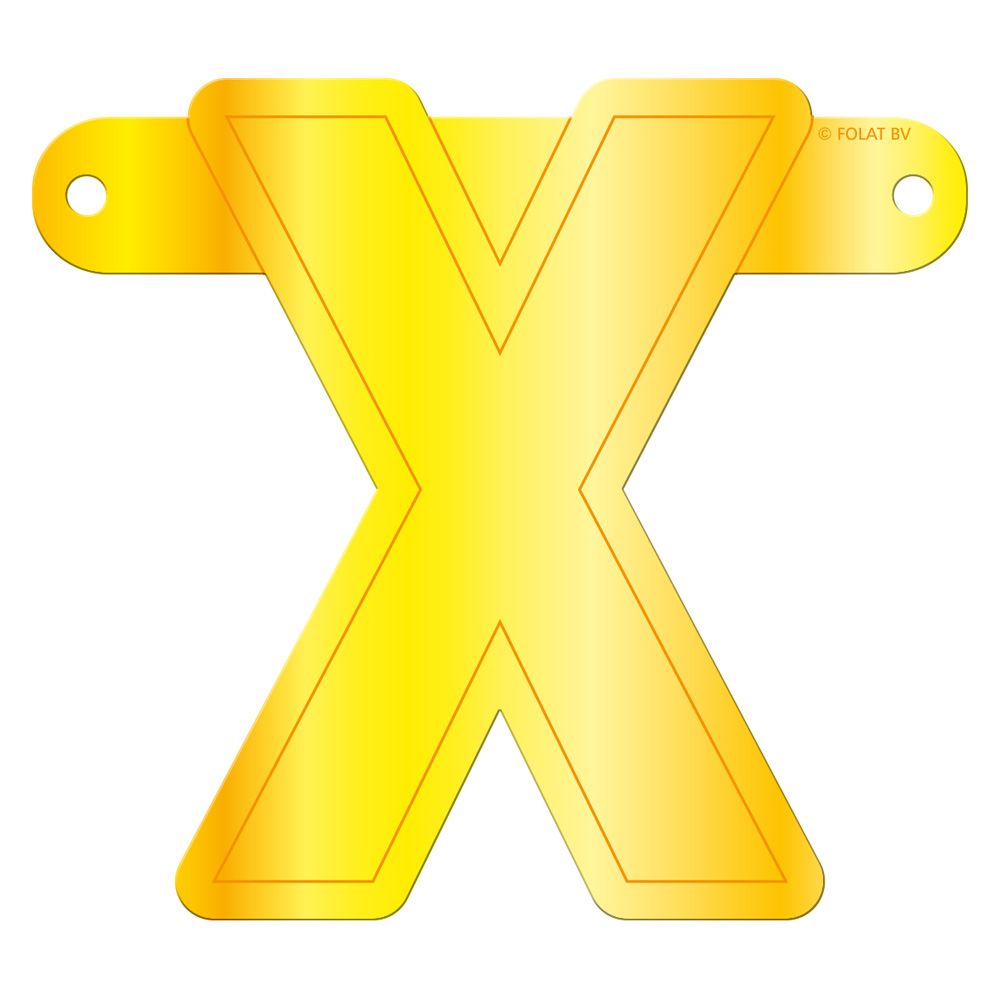 Letter X banner geel