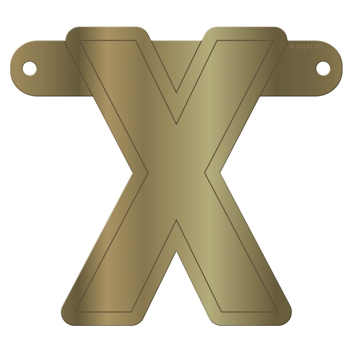 Letter X Banner Metallic Goud