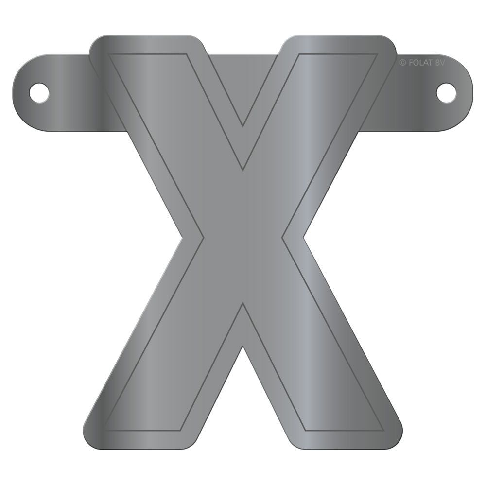 Letter X Banner Metallic Zilver