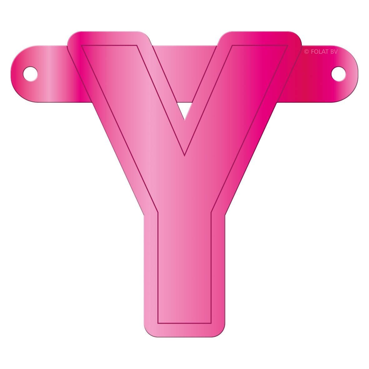 Letter Y Banner Magenta