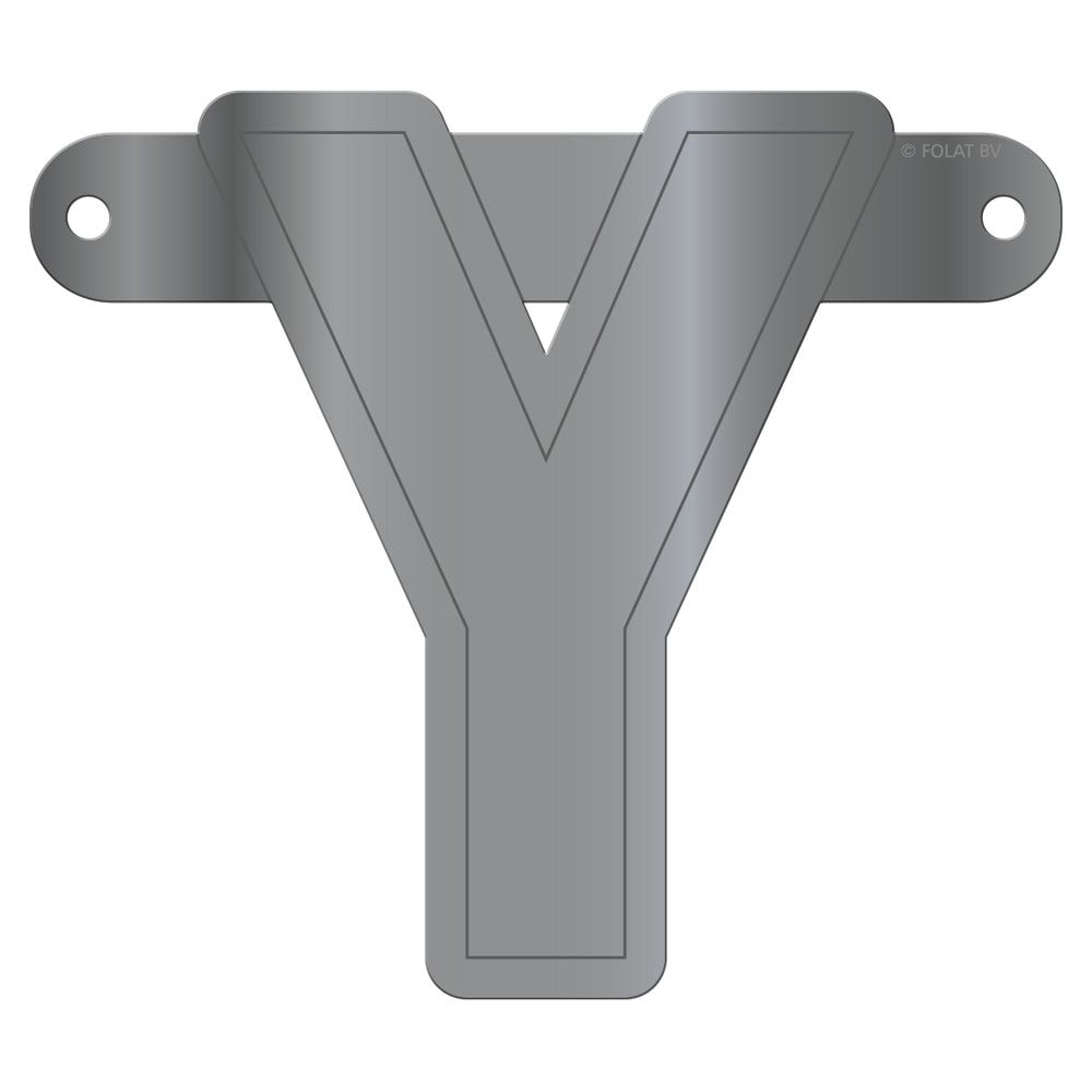 Letter Y Banner Metallic Zilver