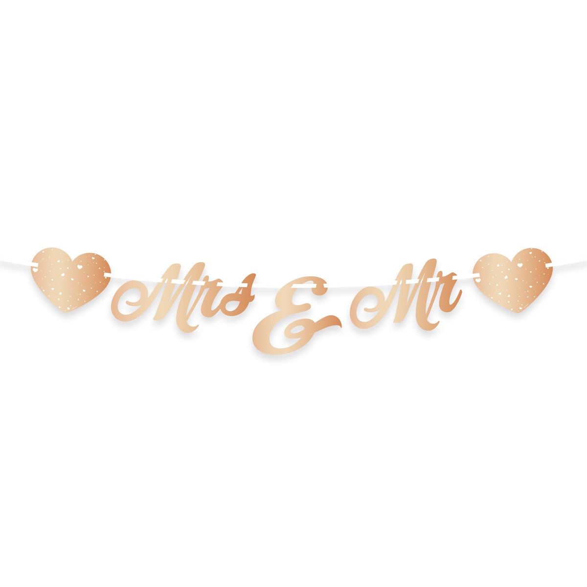 Letterslinger Bruiloft Mrs en Mr Rose Goud