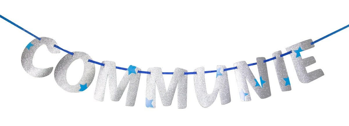 Letterslinger Communie Blauw Zilver