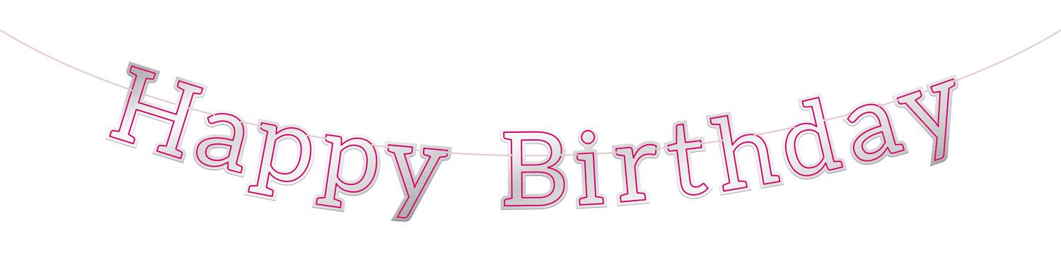 Letterslinger Glossy Pink Happy Birthday 3 Meter