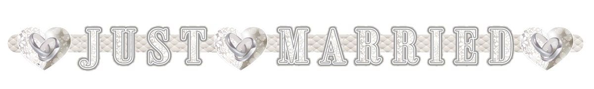 Letterslinger Just Married Trouwringen 2 Meter