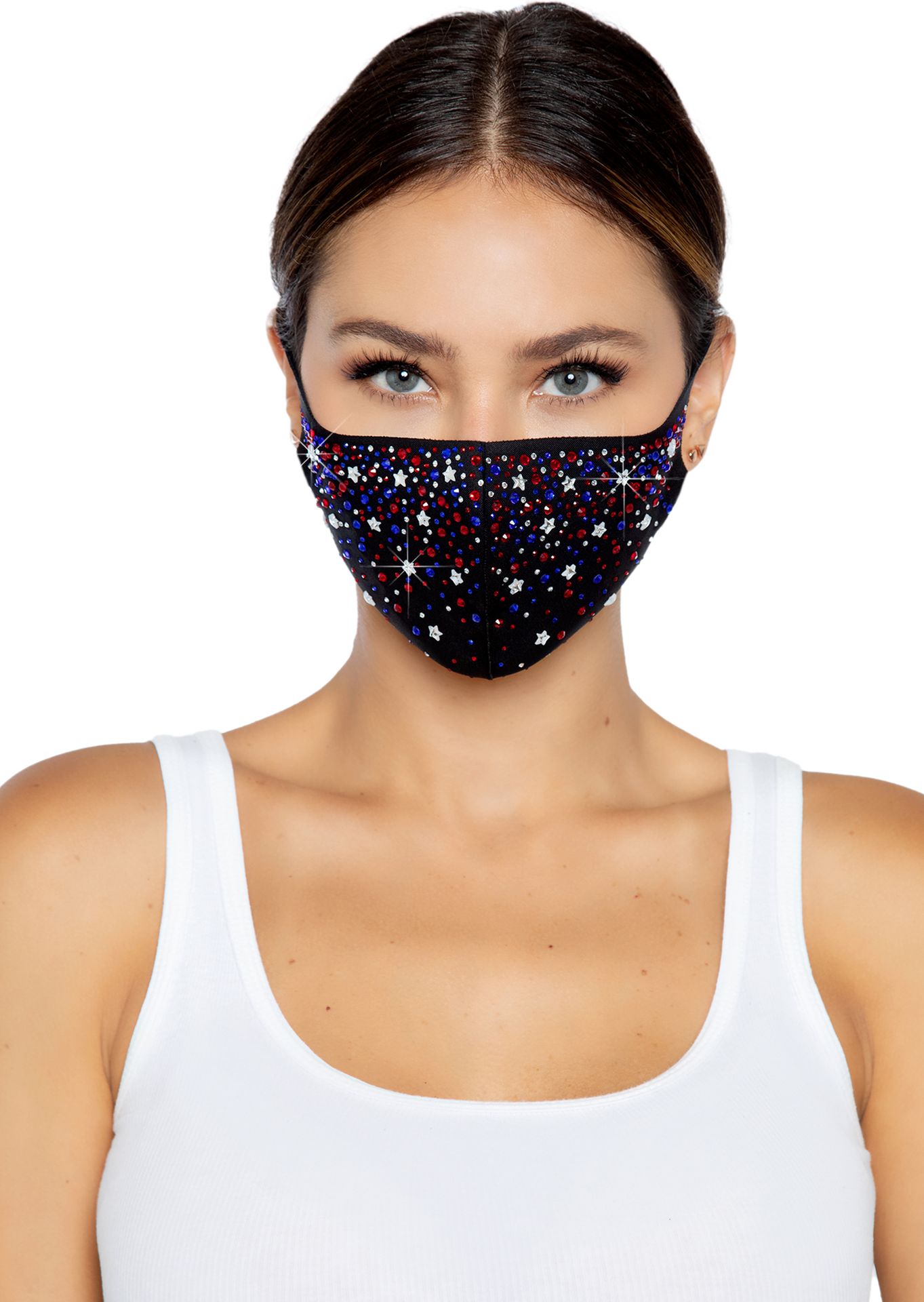 Liberty Gekleurde Strass Mondmasker
