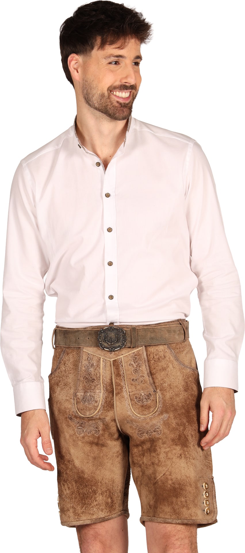 Licht Bruine Oktoberfest Lederhose Geitenleer Heren