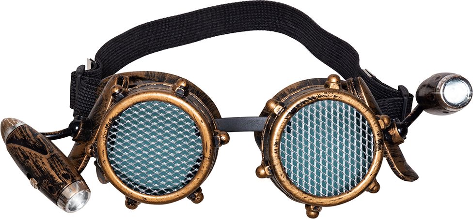 Lichtgevende shinepunk steampunk bril