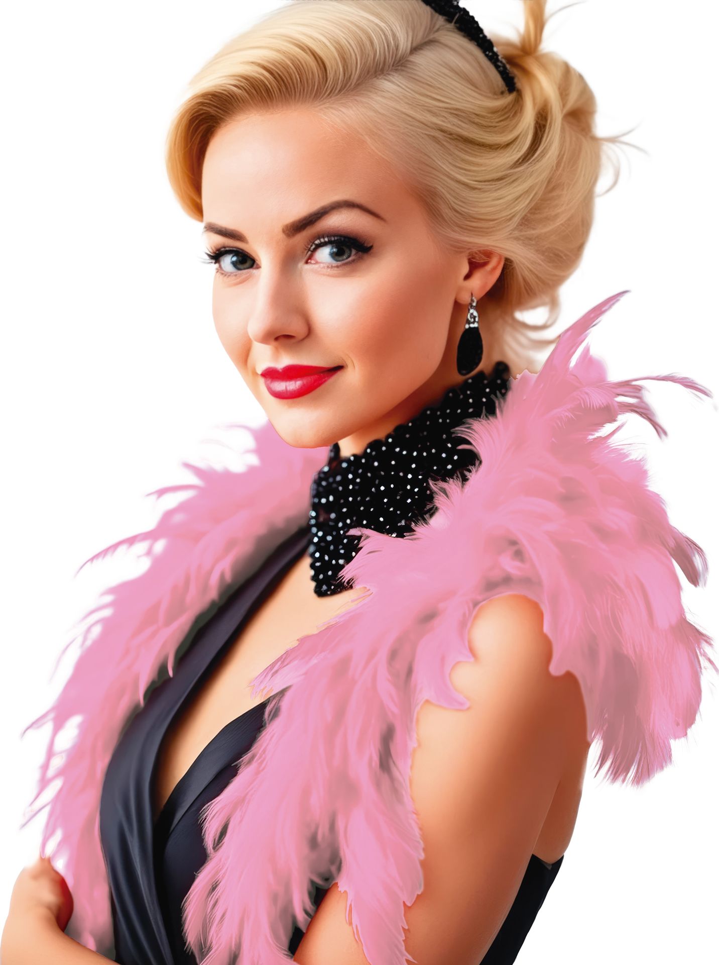 Lichtroze Basic Veren Boa