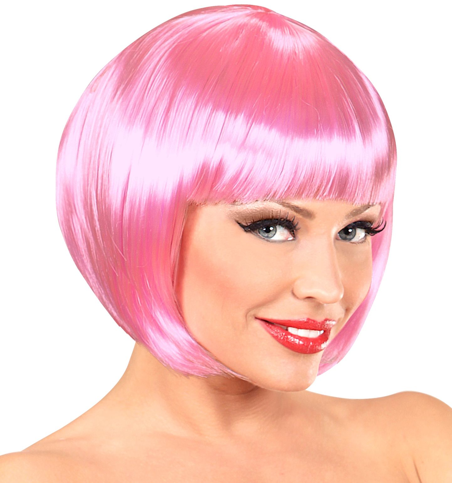 Lichtroze Boblijn Pruik