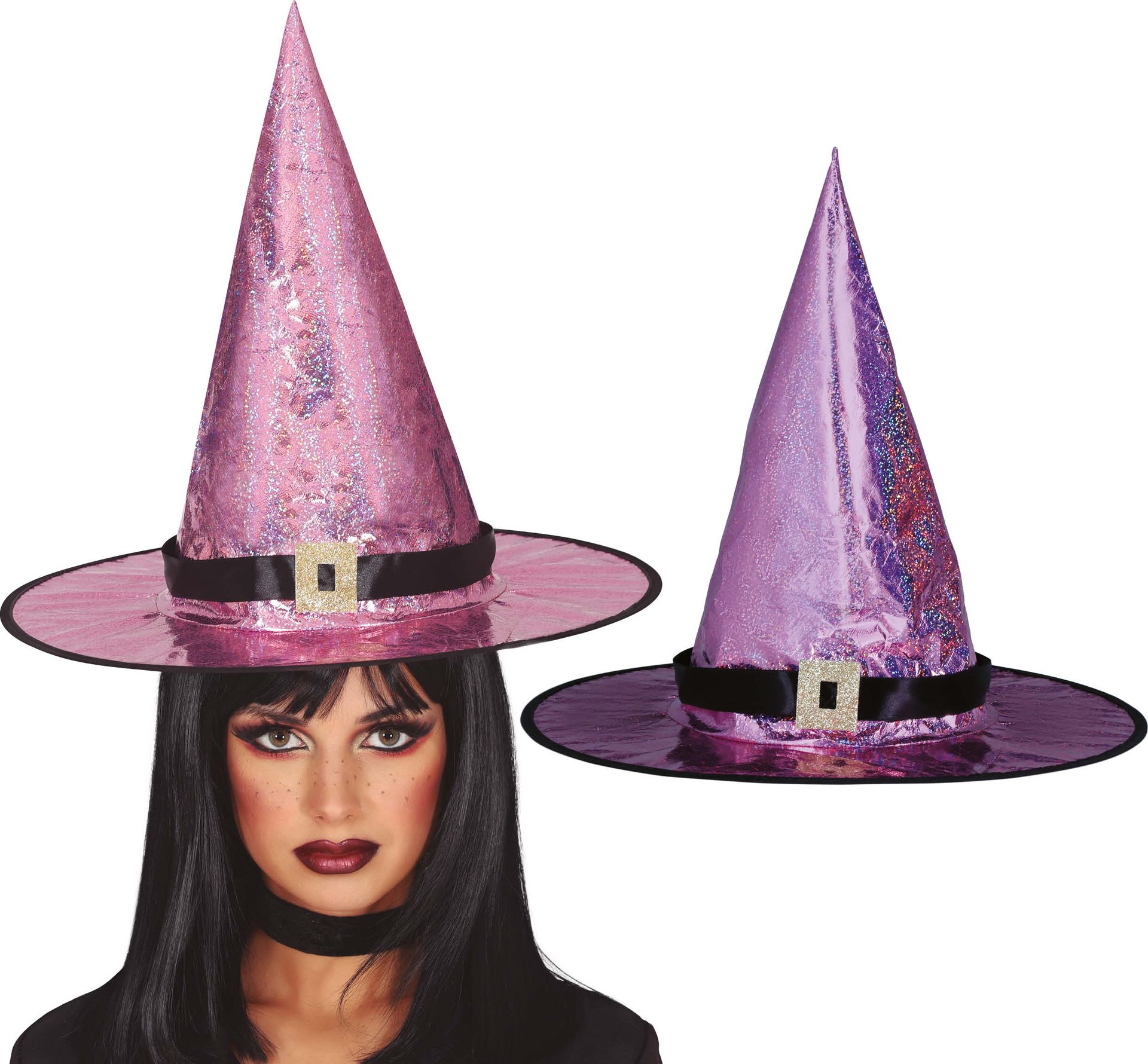 Lichtroze Glitter Heksenhoed