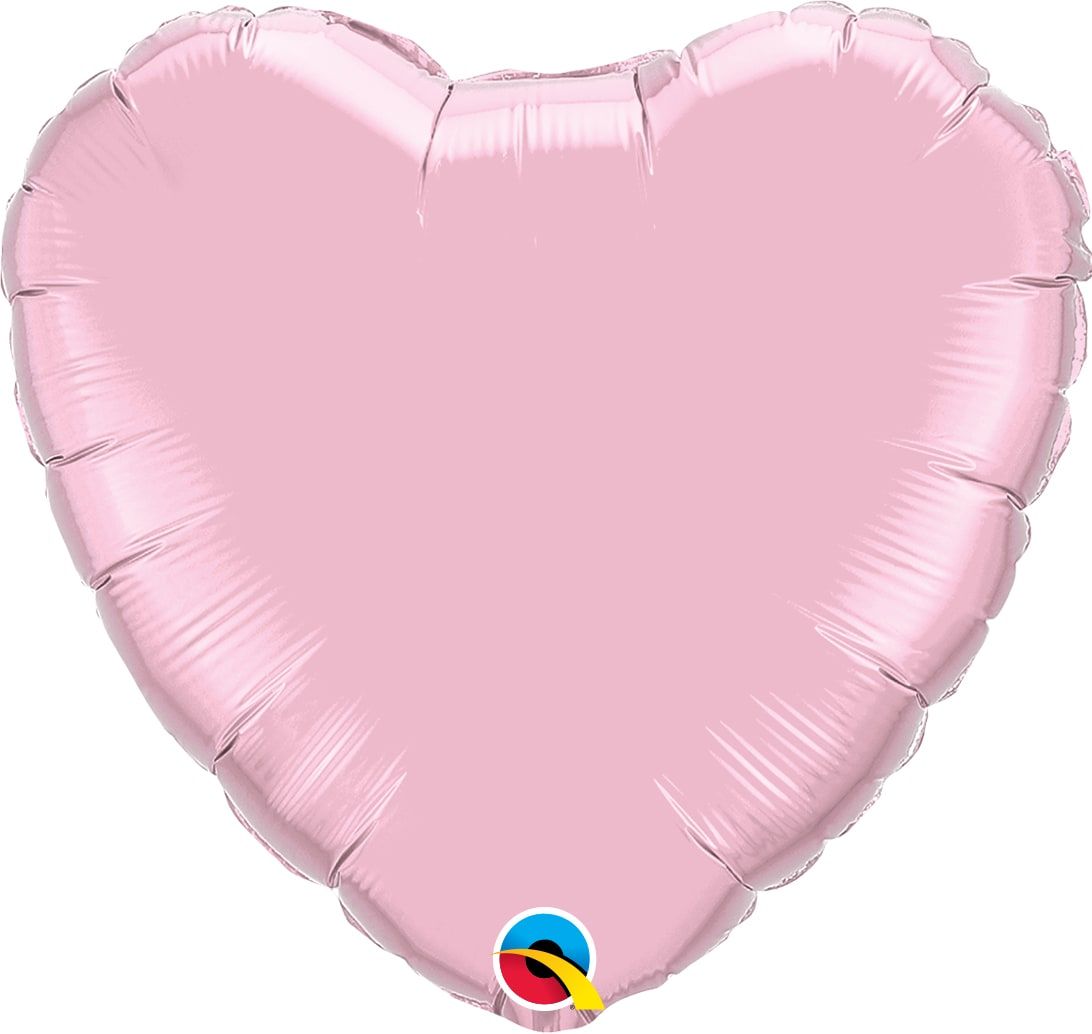 Lichtroze parelmoer hartvorm folieballon