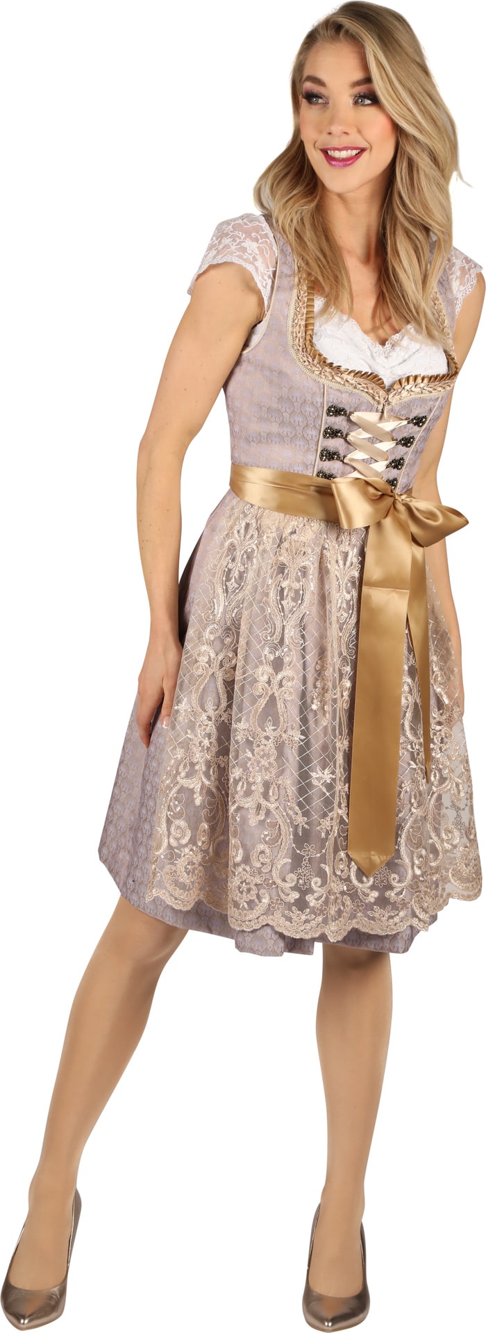 Lila Gouden Oktoberfest Dirndl Dames