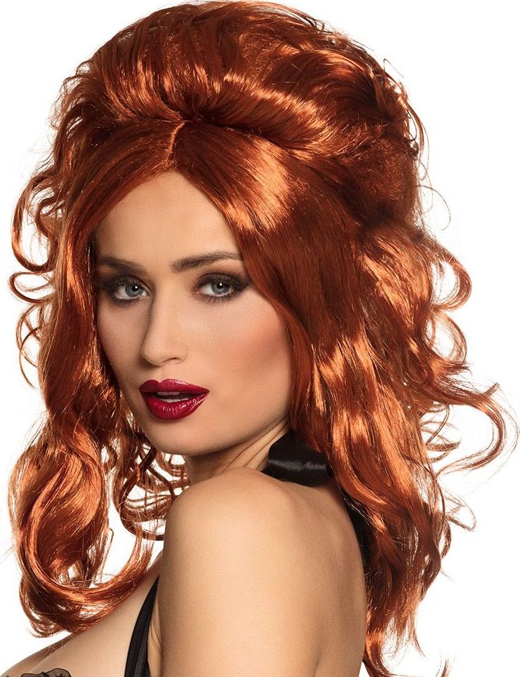 Lilly Rose Saloon Girl Pruik Koper