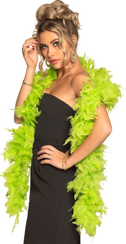 Limoen Groene Veren Boa Zware Kwaliteit