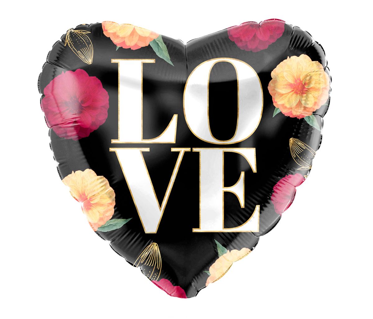 Love Bloemen Hartvormig Folieballon