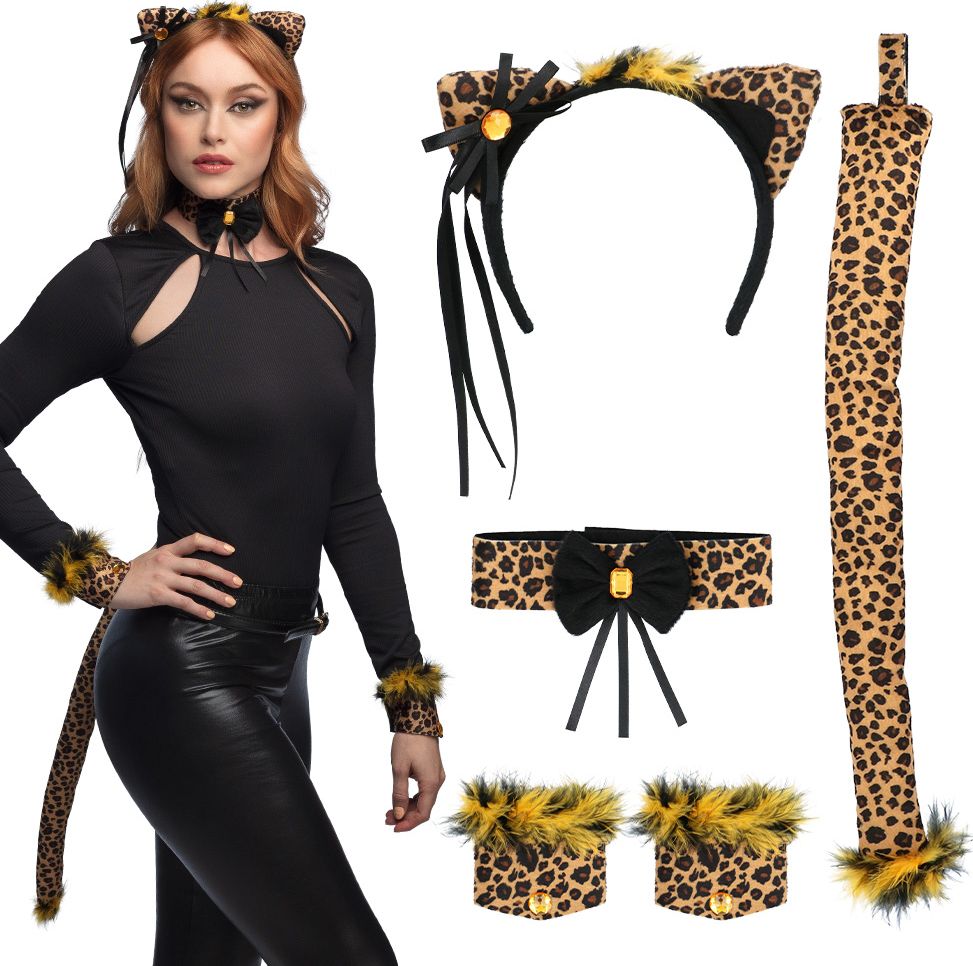 Luipaard Accessoireset Dames 5-Delig