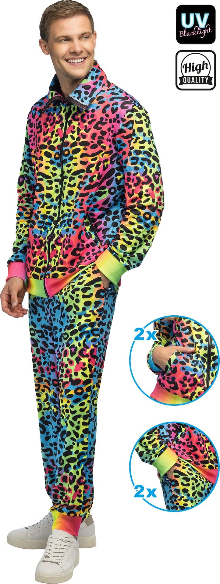 Luipaard Neon Uv Blacklight Trainingspak Heren