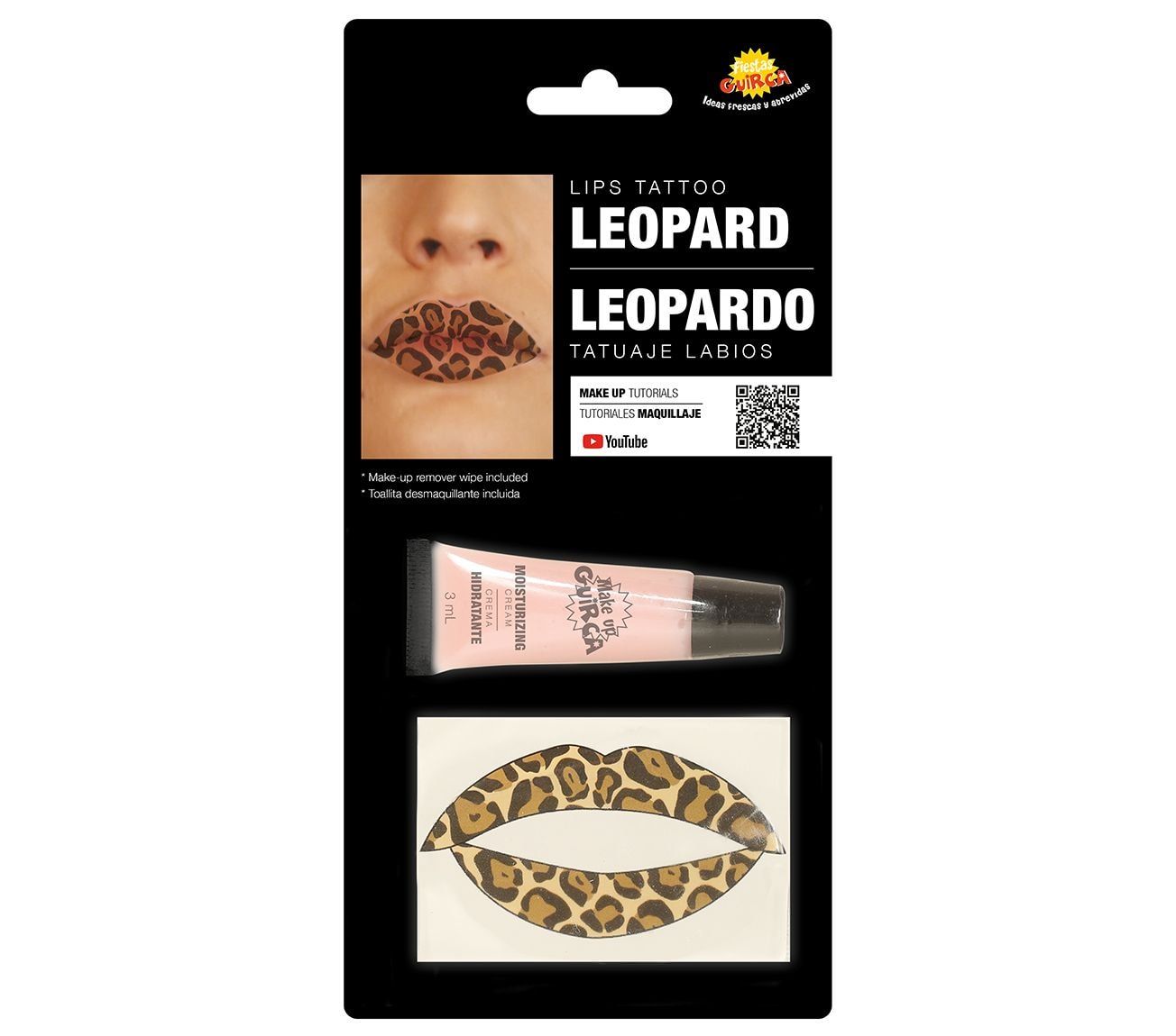 Luipaardprint lip tattoo