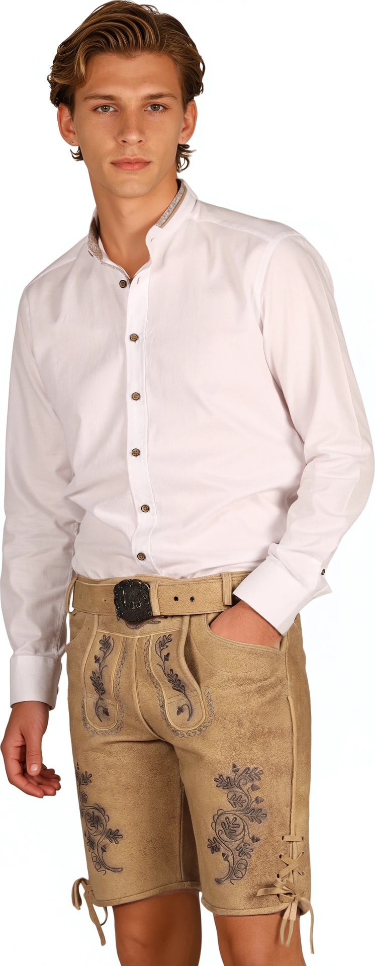 Luxe Beige Lederhose Geitenleer Heren Oktoberfest