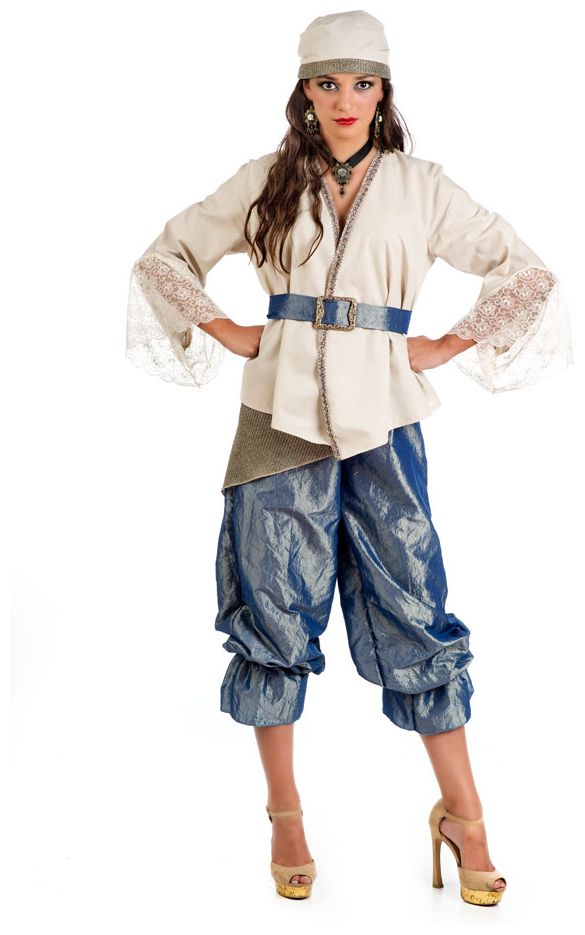 Luxe Blauw 18E Eeuw Piraat Kostuum