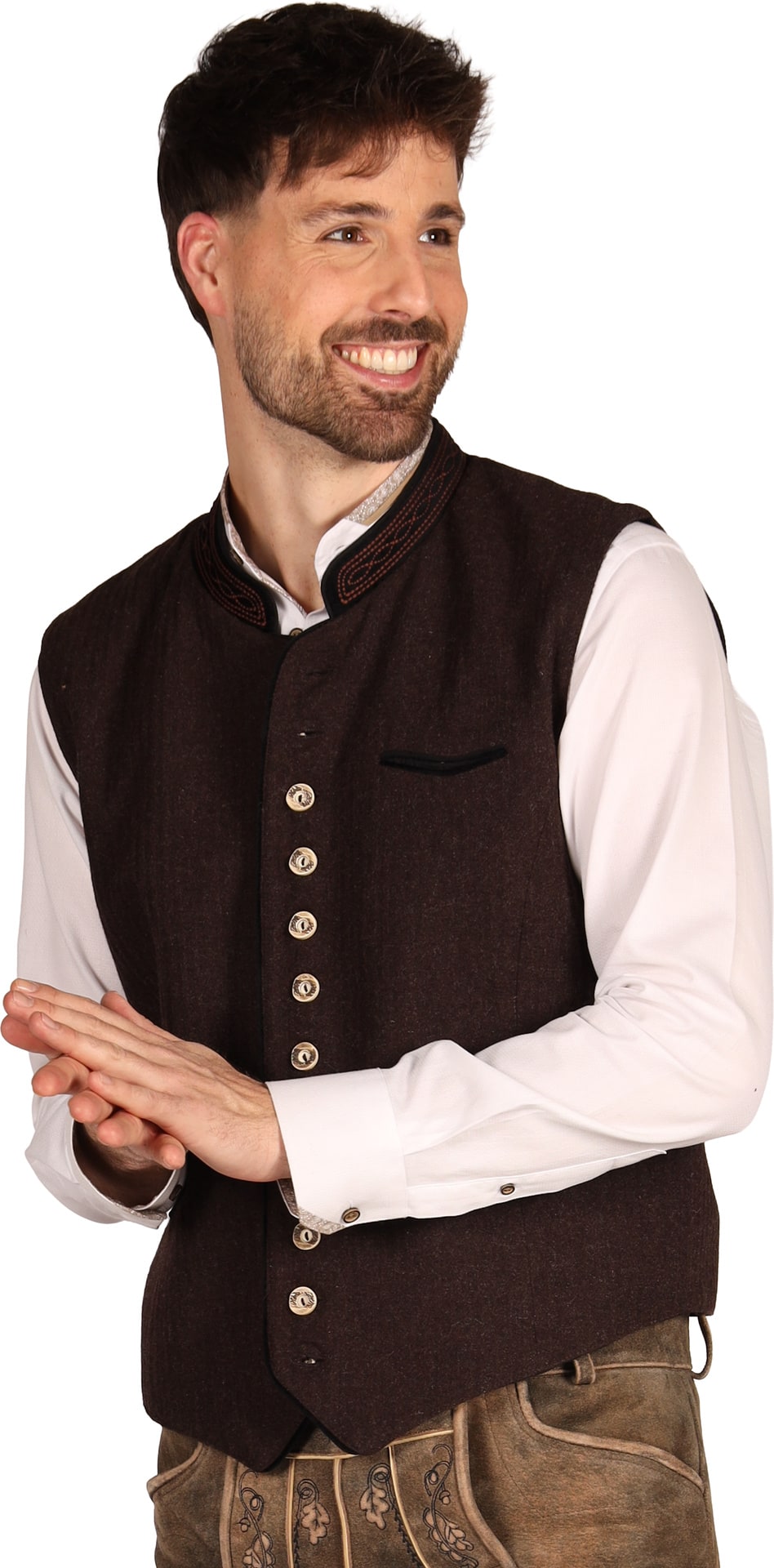 Luxe Bruin Tiroler Vest Heren Oktoberfest