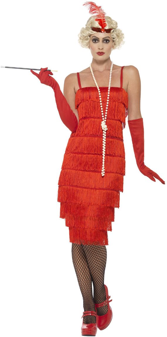 Luxe flapper jurk rood