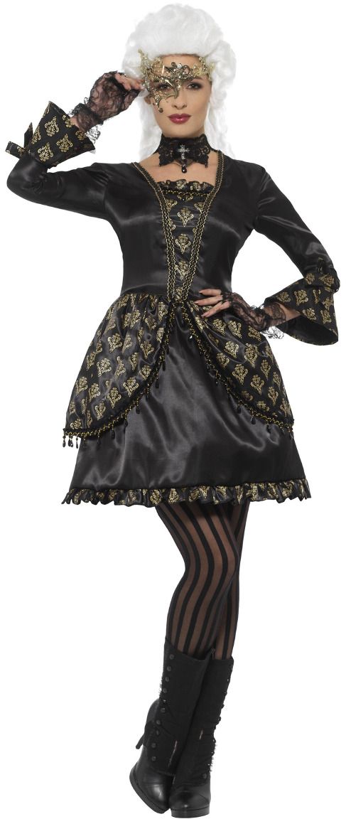 Luxe Gemaskerde Kostuum Zwart Goud