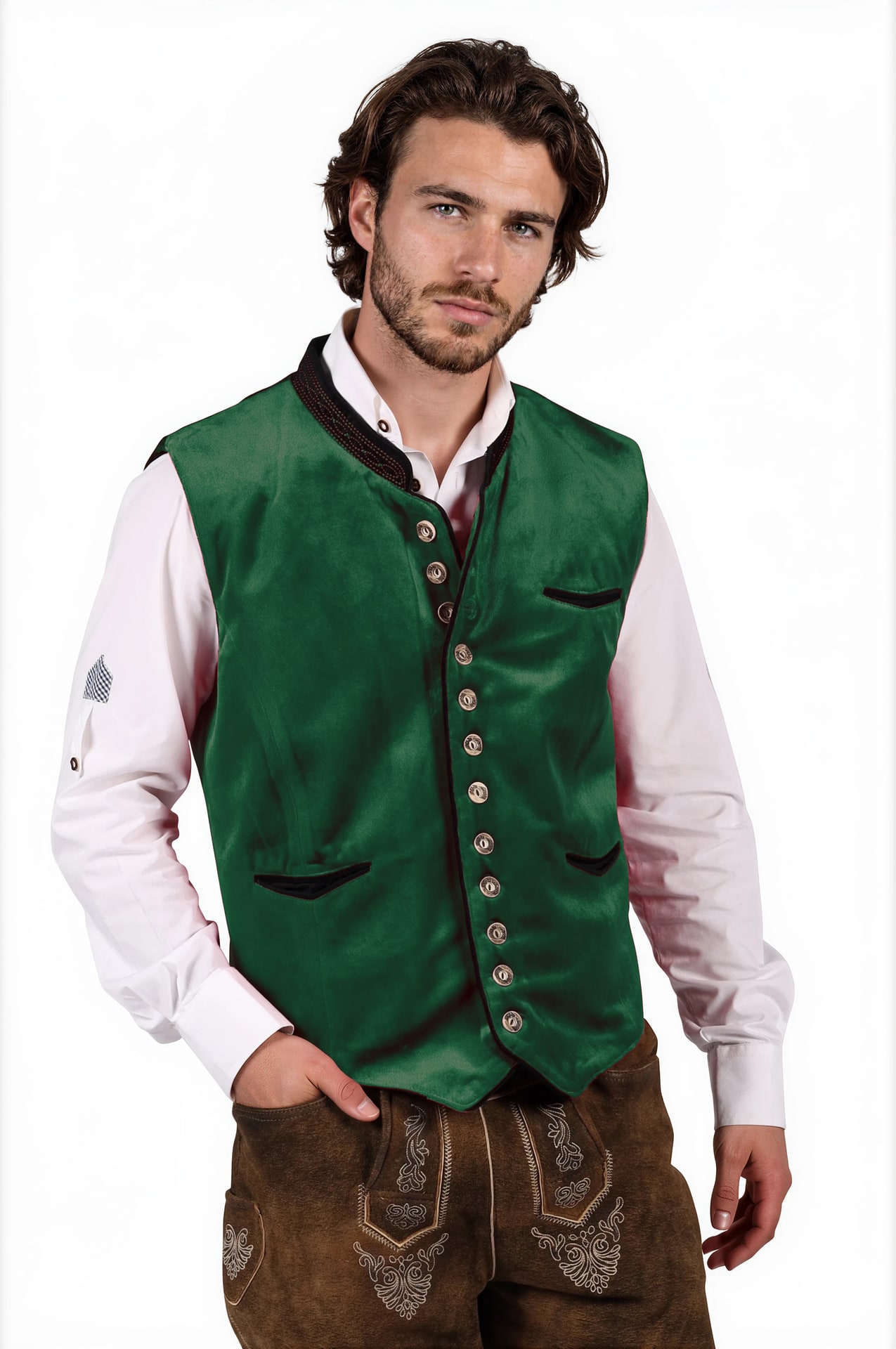 Luxe Groen Tiroler Vest Heren Oktoberfest