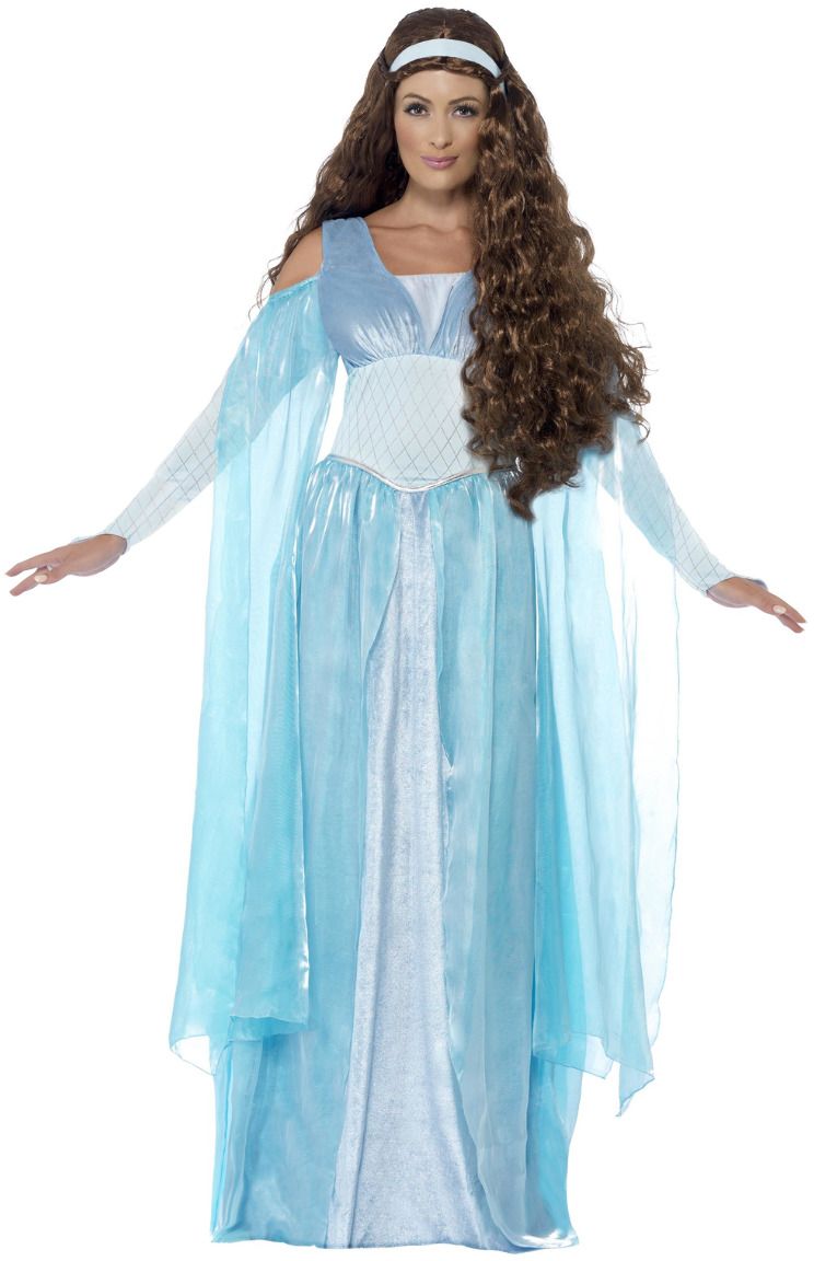 Luxe Middeleeuwse Blauwe Jurk