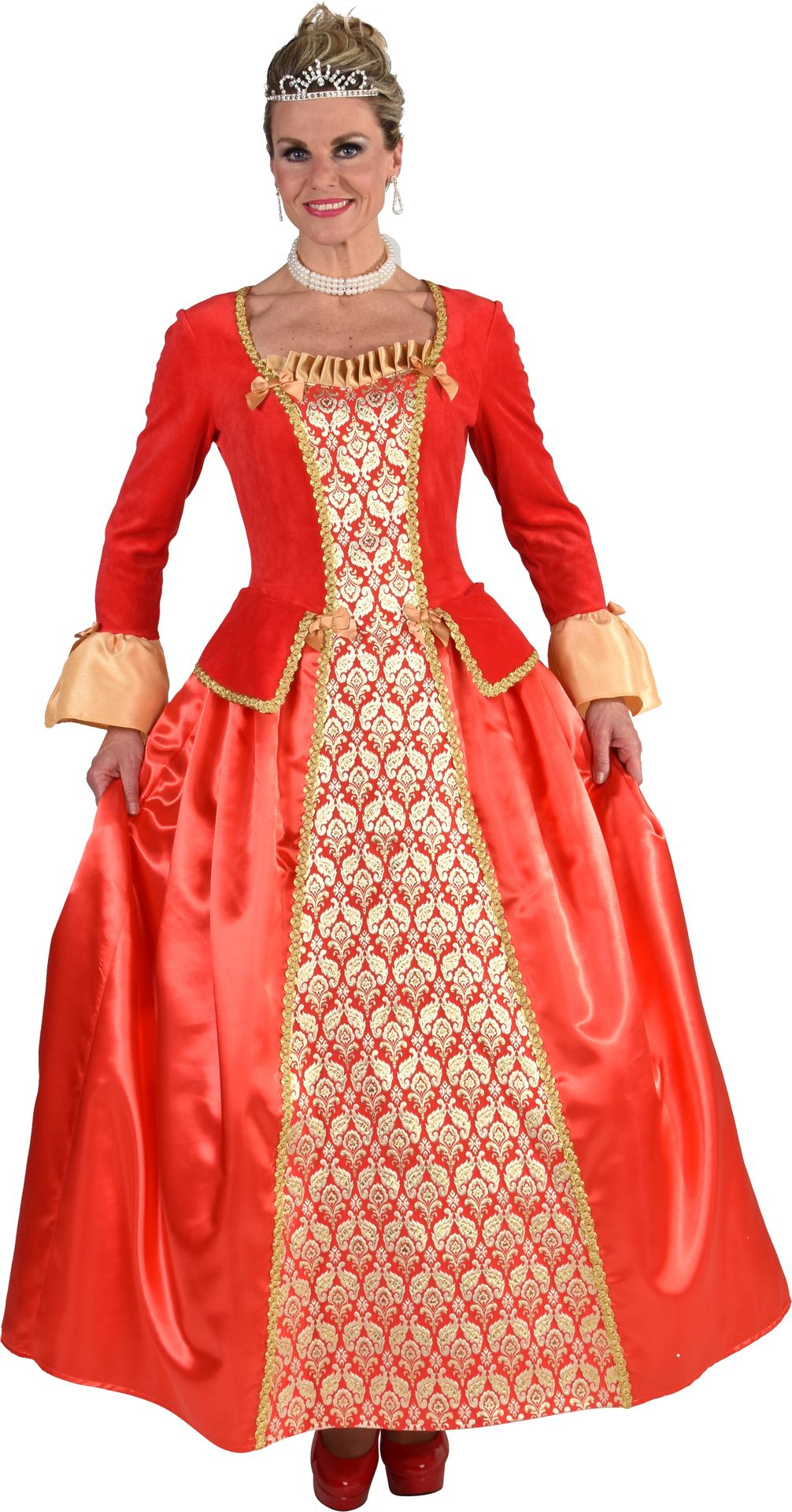 Luxe Rode Markiezin Jurk