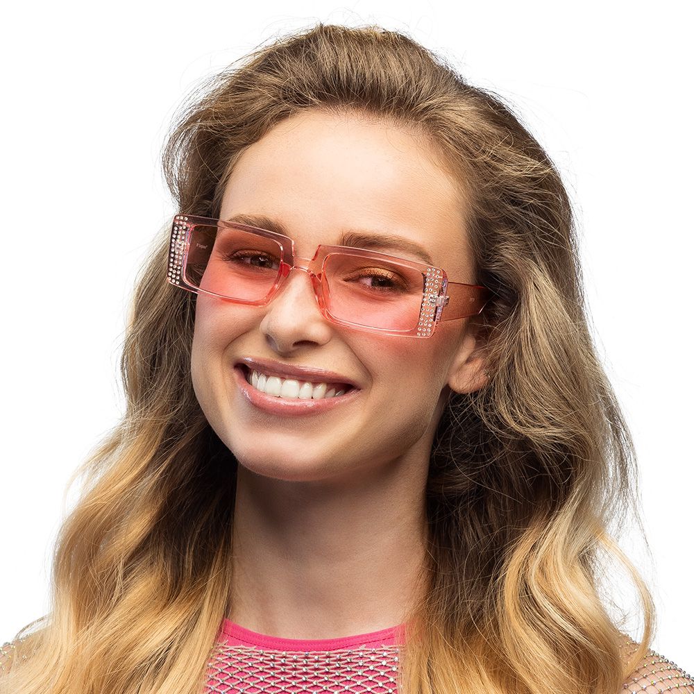 Luxe Roze Feest Zonnebril met Diamantjes